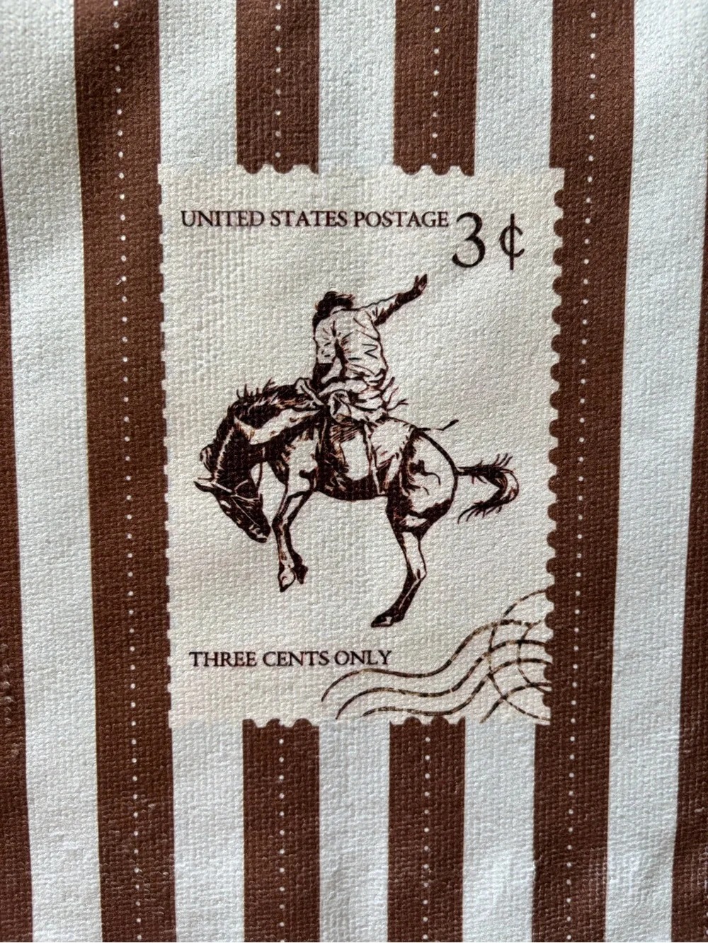 2 Western Cowboy Hand Towels Rodeo Bronc Kitchen Bath Rustic Vintage Stamp NEW